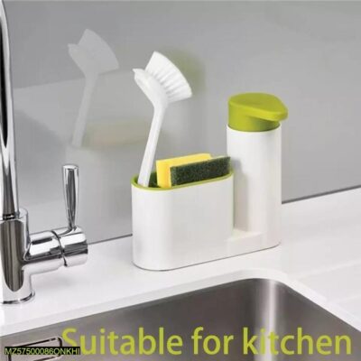 Soap Dispenser with Brush Holder