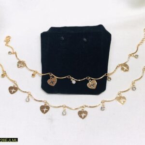 1 Carat Gold-Plated Anklet, Pair