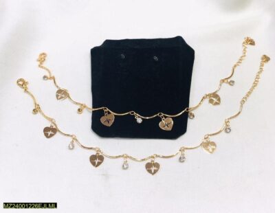 1 Carat Gold-Plated Anklet, Pair