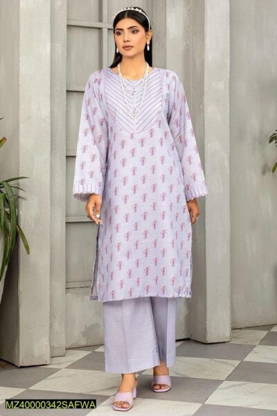 2 Pcs Women's Unstitched Masuri Printed Suit TZK-58