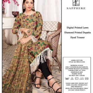 3 Pcs Women's Unstitched Lawn Digital Print Suit