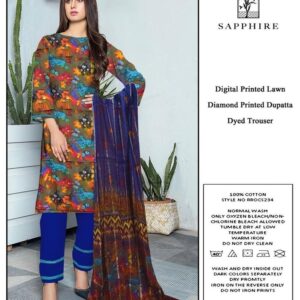 3 Pcs Women's Unstitched Lawn Digital Print Suit