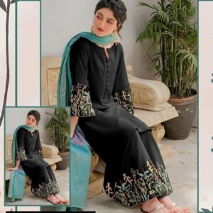 3 Pcs Women's Unstitched Lawn Embroidered Suit