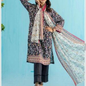 Elevate your style with our 3 Pcs Women's Unstitched Lawn Printed Suits.