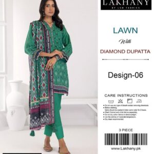 3 Pcs Women's Unstitched Lawn Printed Suit