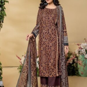 3 Pcs Women's Unstitched Masuri Khaddar Printed Suit ASK-12