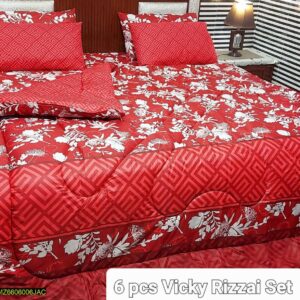 6 Pcs Double Bed Cotton Vicky Razai Set