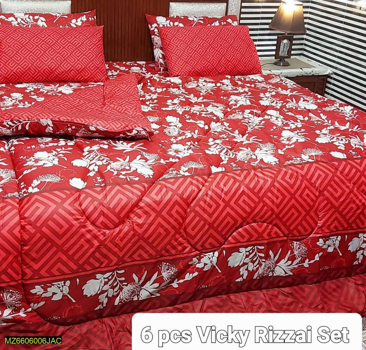 6 Pcs Double Bed Cotton Vicky Razai Set