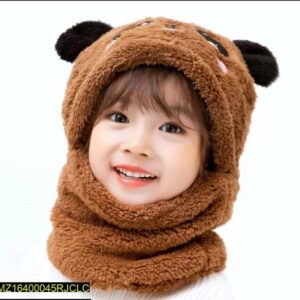 Kid's Wool Cap With Neck Warme