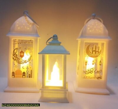 Ramadan LED Flame Light Decoration Lamp, Pack Of 3