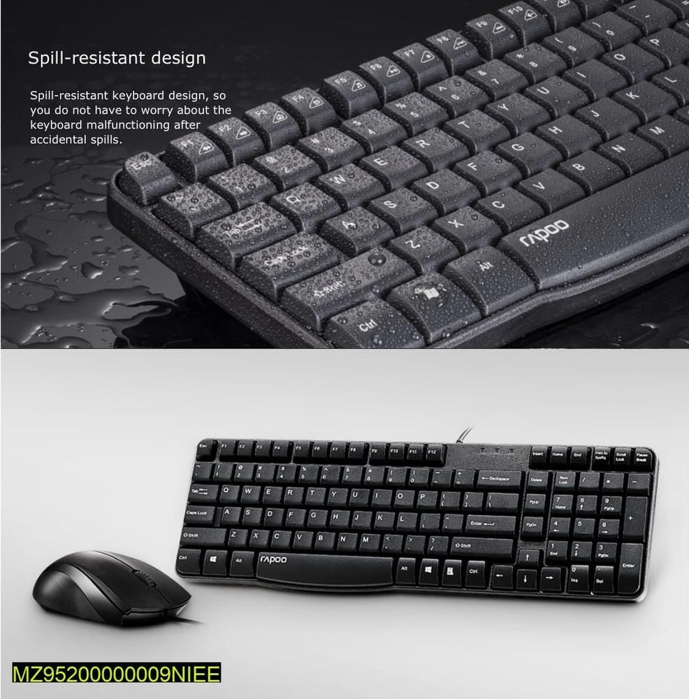 Wire Keyboard And Mouse Set, Black