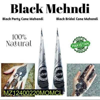 2 Black Bridal Mehndi Cone