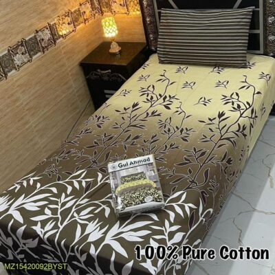 4 Pcs Cotton Printed Single Bedsheet