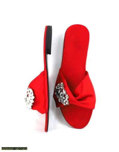 D'Toes Fancy Fold Red Shoe For Women