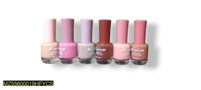 Matte Peel Off Nail Polish, Pack Of 6