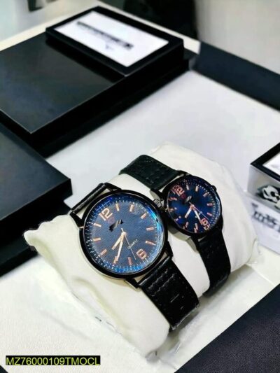 Round Couple's Casual Analogue Watch