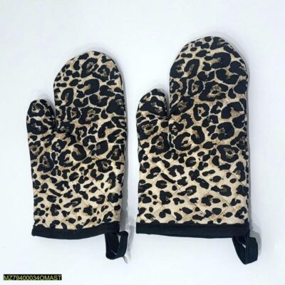 2 Pcs Quilted Cotton Printed Oven Mitts