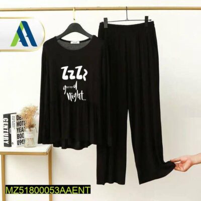 2 Pcs Stitched Sleepwear For Women