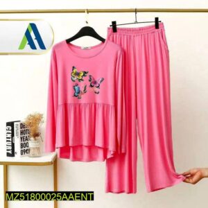 2 Pcs Stitched Sleepwear For Women