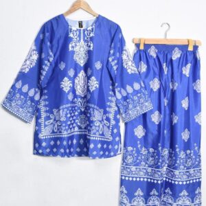 2 Pcs Women's Stitched Grip Printed Suit