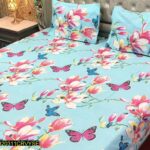 3 Pcs Cotton Printed Double Bedsheet