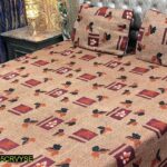 3 Pcs Crystal Cotton Printed Double Bedsheet