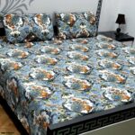 3 Pcs Crystal Cotton Printed Double Bedsheet