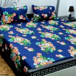 3 Pcs Crystal Cotton Printed Double Bedsheet