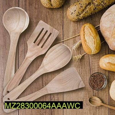 4 Pcs Wooden Spatula Wooden Spoon Set