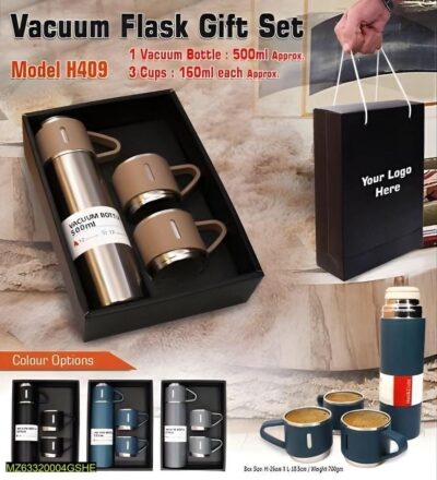 Flask Water Bottle With Cups