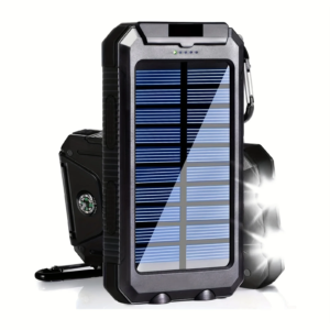 Solar Charger Power Bank 20000mAh Portable External Battery Pack 5V Fast Charging Super Bright Flashlight Panel Charging