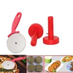 Stainless Steel Pizza Cutter With 2PC Kabab Maker