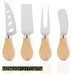 Techmanistan-Set of 4 - Stainless Steel Cheese Knives With Wooden Handle