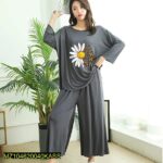 Women's Stitched Cotton Jersey Printed Night Suit