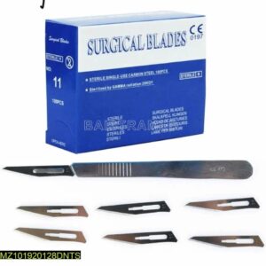 100 Pcs Surgical Blades with Scalpel