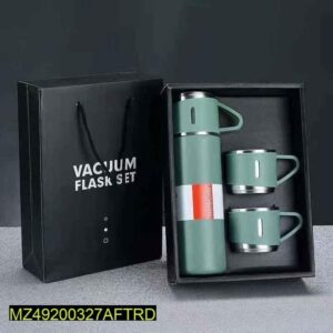 3 In 1 Vacuum Flask Thermos With Cup Set