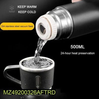 3 In 1 Vacuum Flask Thermos With Cup Set