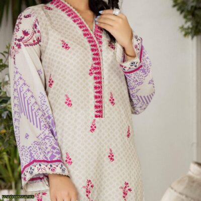 3 Pcs Safwa Women Lawn Embroidered Unstitched Suit SCE-06