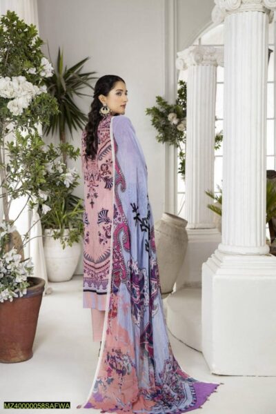 3 Pcs Safwa Women Lawn Embroidered Unstitched Suit SCE-10