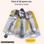 Pack of 18 Stainless Steel Spoons Set