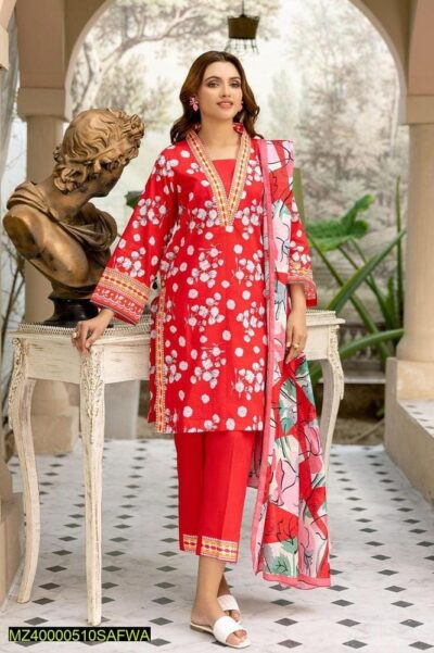 SPH-02-Safwa Praha 3-Piece Fine Digital Printed Unstitched Lawn Suit