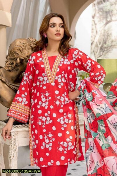 SPH-02-Safwa Praha 3-Piece Fine Digital Printed Unstitched Lawn Suit