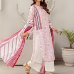 Safwa-Rsv-15-Rasberry Doria 3-Piece Printed Unstitched Lawn Suit