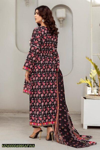 Safwa-Rsv-22-Rasberry Doria 3-Piece Printed Unstitched Lawn Suit