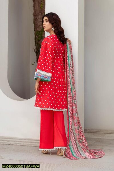 Safwa-Rsv-24-Rasberry Doria 3-Piece Printed Unstitched Lawn Suit