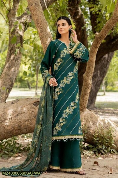 Spn-01-Safwa Spinel 3 Pcs Unstitched Embroidered Suit