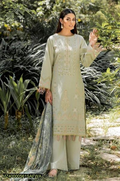 Spn-02-Safwa Spinel 3 Pcs Unstitched Embroidered Suit