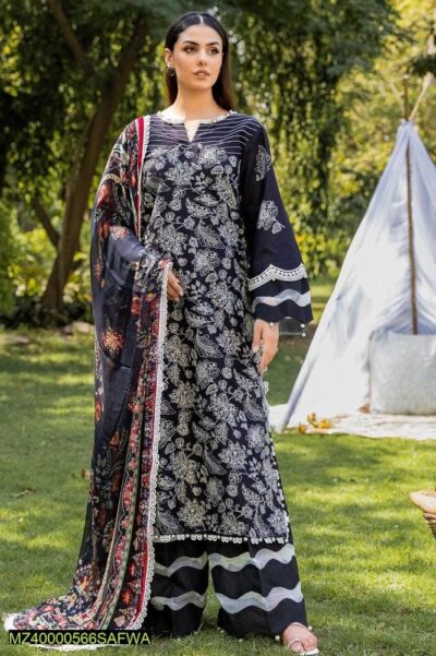 Spn-07-Safwa Spinel 3 Pcs Unstitched Embroidered Suit