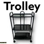 Trolley 3 Trey With Wheels Moving Trolley Side Table