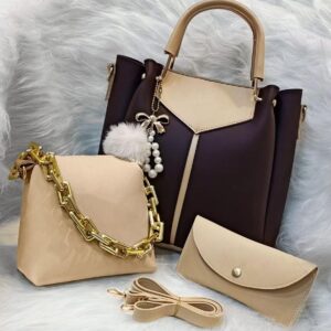 Women's PU Leather Plain Top Handle Shoulder Bag